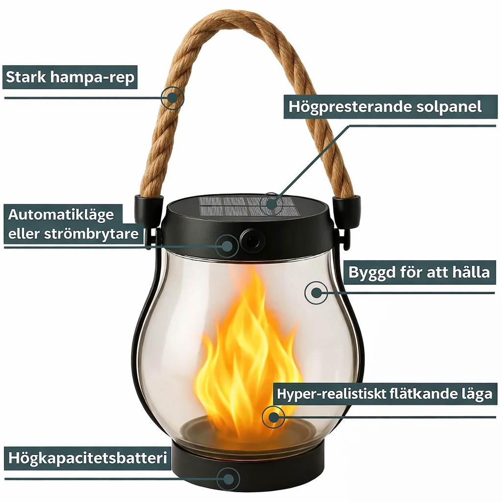 LumiFlame – Elegant Sollykta med Flammande Sken
